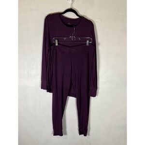 Cuddl Duds 1X Purple Soft Knit Pajama PJ Set Lounge Sleepwear Plus Size Cozy